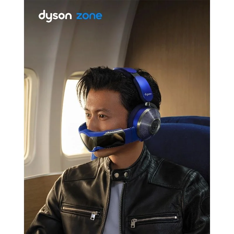 Беспроводные наушники Dyson Zone Headphones с очистителем воздуха, синий/cеребристый