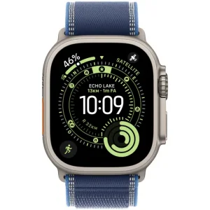 Часы Apple Watch Ultra 3 GPS 49 мм, корпус натуральный титан (Natural Titanium), ремешок Trail, синий/ярко-синий (Blue/Bright Blue), размер: M/L