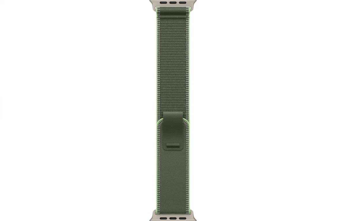 Часы Apple Watch Ultra 3 GPS 49 мм, корпус натуральный титан (Natural Titanium), ремешок Trail, зеленый/неоновый (Green/Neon), размер: S/M