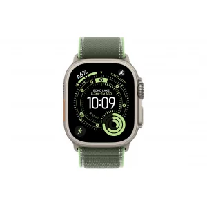Часы Apple Watch Ultra 3 GPS 49 мм, корпус натуральный титан (Natural Titanium), ремешок Trail, зеленый/неоновый (Green/Neon), размер: M/L