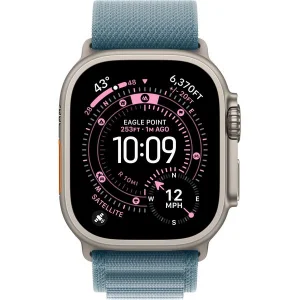Часы Apple Watch Ultra 3 GPS 49 мм, корпус натуральный титан (Natural Titanium), светло-синий (Light Blue), размер: M