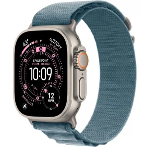 Часы Apple Watch Ultra 3 GPS 49 мм, корпус натуральный титан (Natural Titanium), светло-синий (Light Blue), размер: L