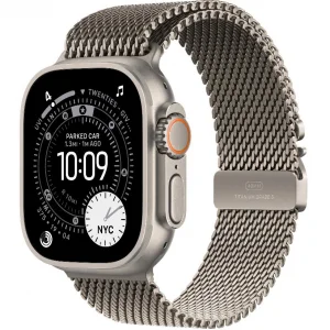 Часы Apple Watch Ultra 3 GPS 49 мм, корпус натуральный титан (Natural Titanium), сетчатый браслет Milanese, натуральный титан, размер: S