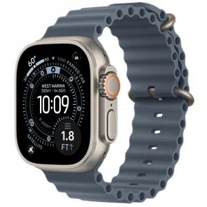 Часы Apple Watch Ultra 3 GPS 49 мм, корпус натуральный титан (Natural Titanium), ремешок Ocean, якорный синий (Anchor Blue)
