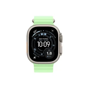 Часы Apple Watch Ultra 3 GPS 49 мм, корпус натуральный титан (Natural Titanium), ремешок Ocean, зеленый/неоновый (Green/Neon)